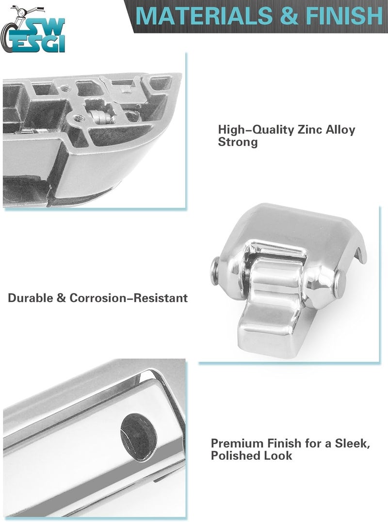 SWESGI Tour Trunk Latches Tour Trunk Lid Latch with Keys Fit for Harley Touring Road King Road Glide Street Glide Electra Glide Ultra-Classic 2014-2025,Chrome - Image 4